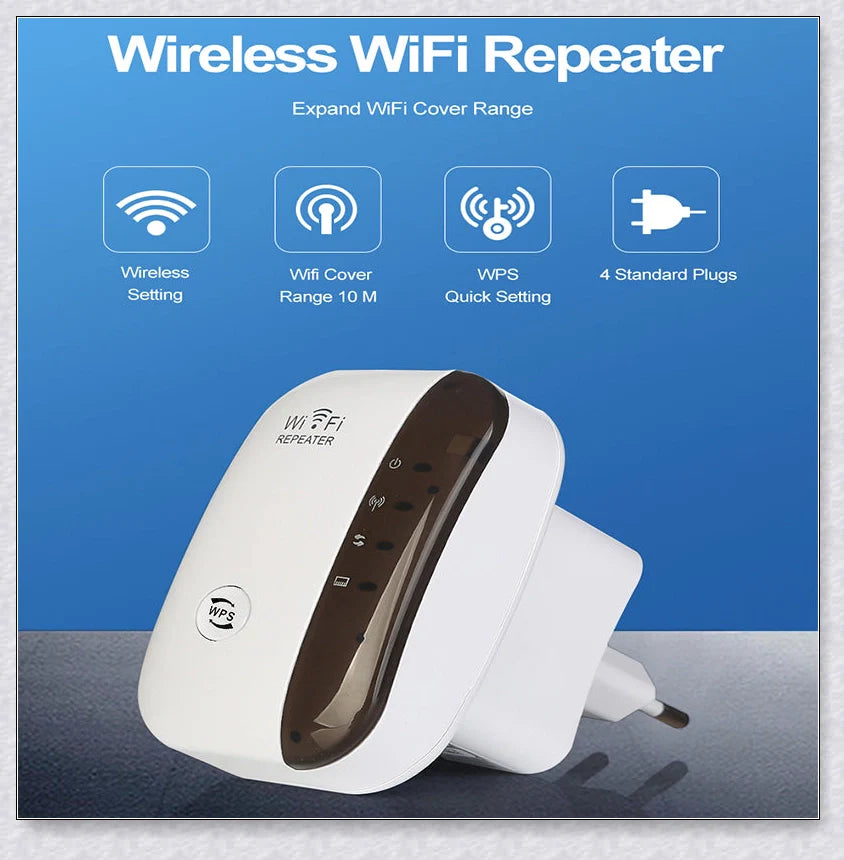 Wifi Repeater Wifi Extender 300Mbps - Compact, Powerful Device to Boost Home WiFi Coverage