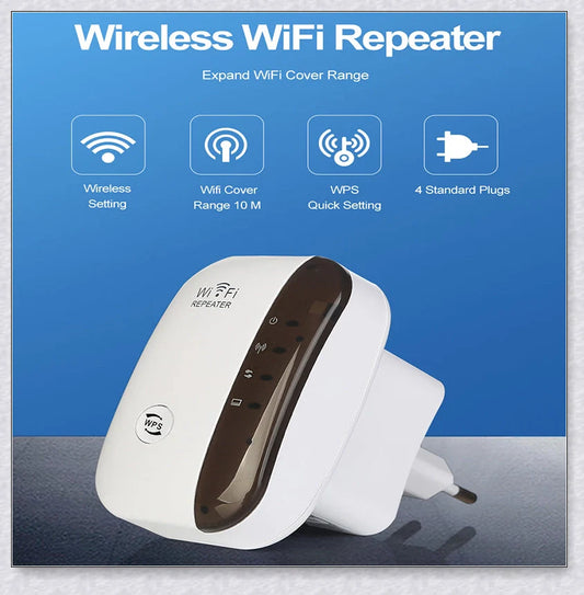 Wifi Repeater Wifi Extender 300Mbps - Compact, Powerful Device to Boost Home WiFi Coverage
