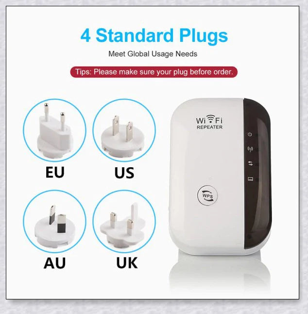 Wifi Repeater Wifi Extender 300Mbps - Compact, Powerful Device to Boost Home WiFi Coverage