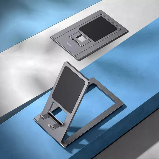 Aluminium Foldable Desktop Tablet and Laptop Stand with Adjustable Angles and Sleek Design