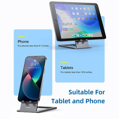 Aluminium Foldable Desktop Tablet and Laptop Stand with Adjustable Angles and Sleek Design