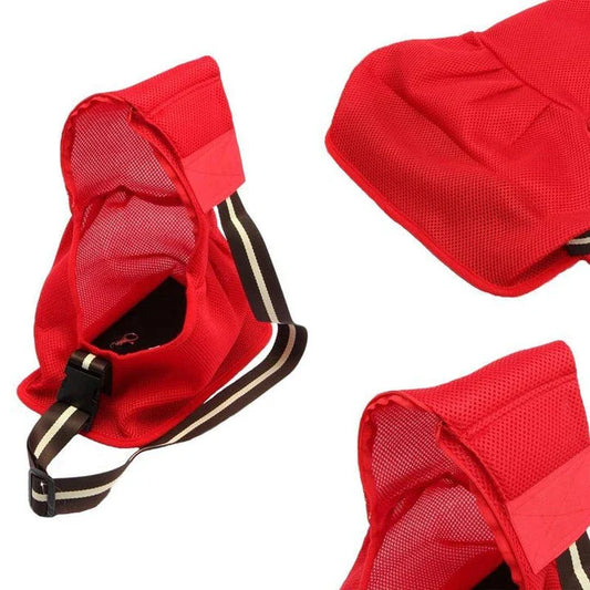 Breathable mesh pet carrier with adjustable shoulder strap, available in multiple colours