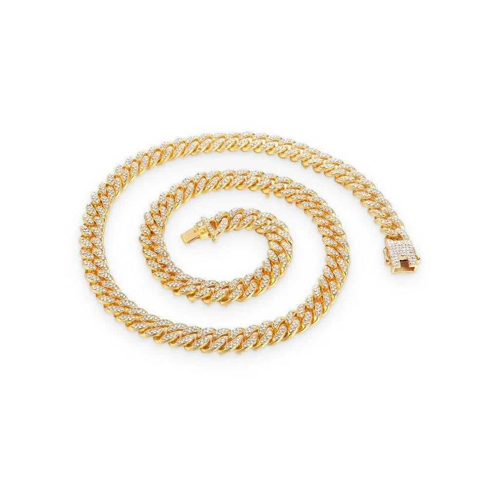 Elegant gold chain necklace with rhinestone embellishments, perfect for everyday wear