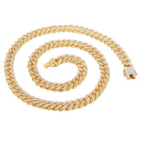Elegant gold chain necklace with rhinestone embellishments, perfect for everyday wear