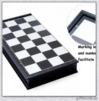 Classic chess set with premium gold and silver chessboard, featuring durable HIPS plastic pieces and convenient storage compartments