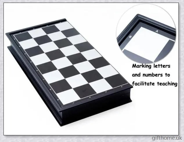 Classic chess set with premium gold and silver chessboard, featuring durable HIPS plastic pieces and convenient storage compartments
