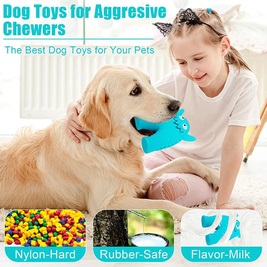 Durable Squeaky Dog Toy for Aggressive Chewers - Blue Colour