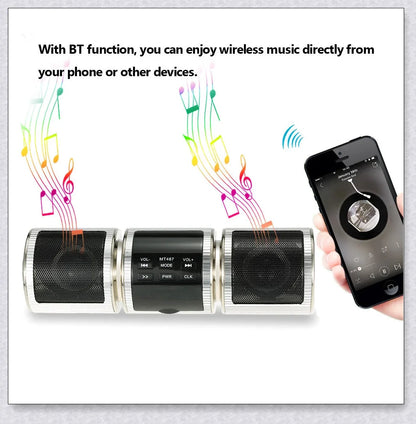 Premium Bluetooth Motorcycle Handlebar Speaker Stereo System with Weatherproof Design and High-Quality Audio
