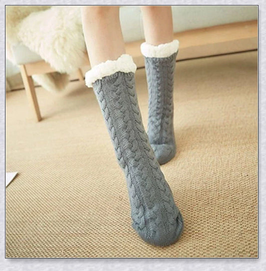 Thermal Foot Warmer - Plush Cable Knit Foot Warmer with Fleece Lining for Cosy, Dry, and Comfortable Feet During UK Winters
