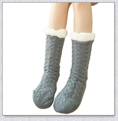 Thermal Foot Warmer - Plush Cable Knit Foot Warmer with Fleece Lining for Cosy, Dry, and Comfortable Feet During UK Winters