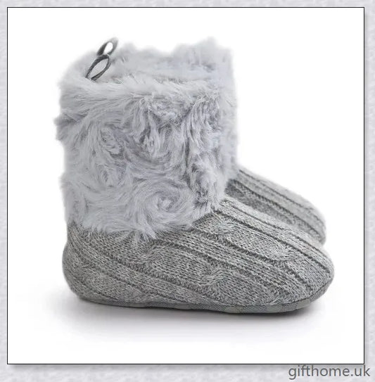 Cosy and charming baby knitted shoes in various sizes and colours, handcrafted with care in the United Kingdom