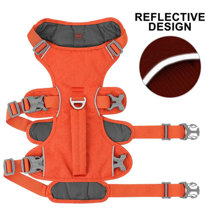 Reflective Nylon Dog Harness with Handle - Durable, Adjustable, and Designed for Visibility and Control