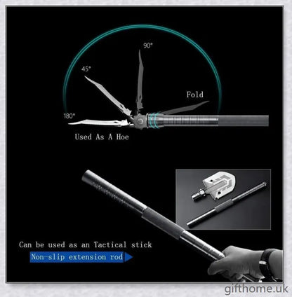 Portable tactical military folding shovel with 23-in-1 multi-tool functionality, for outdoor survival and emergency preparedness