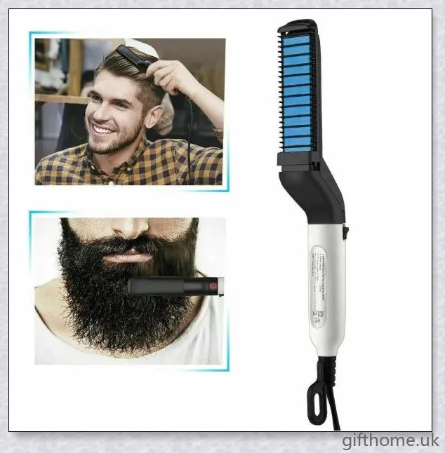 InsBeard Beard Straightener Comb with heated bristles for straightening and styling facial hair