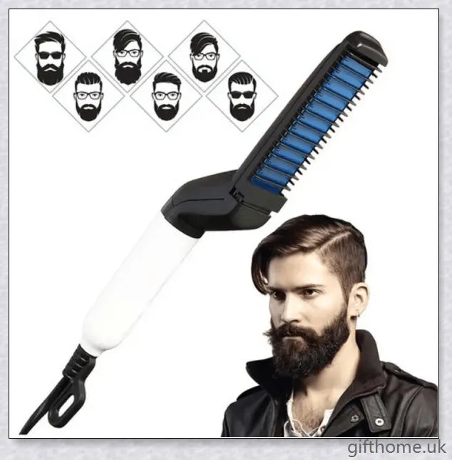InsBeard Beard Straightener Comb with heated bristles for straightening and styling facial hair
