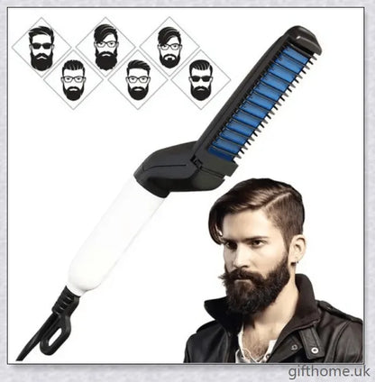 InsBeard Beard Straightener Comb with heated bristles for straightening and styling facial hair