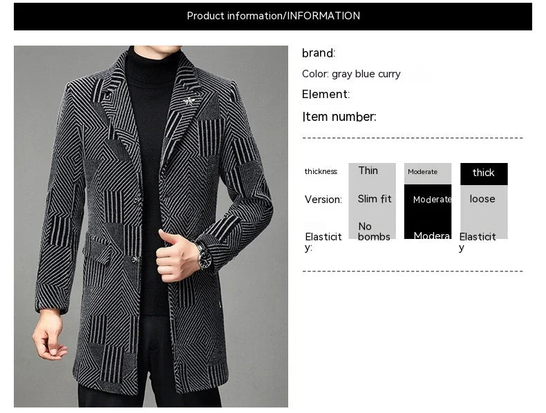 Men's windbreaker coat with striped pattern in various colour options, perfect for autumn and winter weather in the UK.