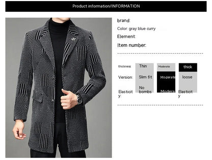 Men's windbreaker coat with striped pattern in various colour options, perfect for autumn and winter weather in the UK.