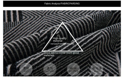 Men's windbreaker coat with striped pattern in various colour options, perfect for autumn and winter weather in the UK.
