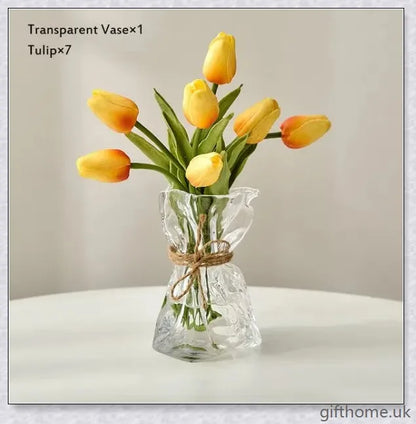 Premium glass vase with a mesmerising swirl pattern, perfect for displaying dried flower arrangements
