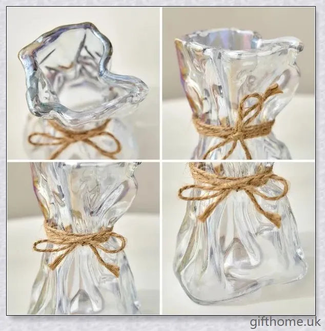Premium glass vase with a mesmerising swirl pattern, perfect for displaying dried flower arrangements