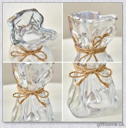 Premium glass vase with a mesmerising swirl pattern, perfect for displaying dried flower arrangements