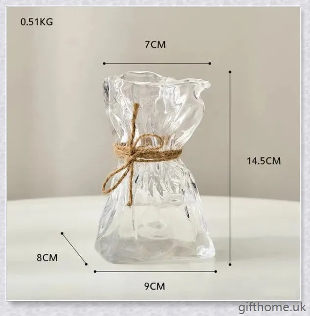 Premium glass vase with a mesmerising swirl pattern, perfect for displaying dried flower arrangements