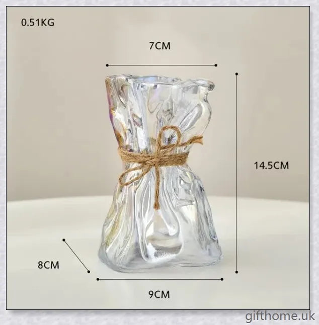 Premium glass vase with a mesmerising swirl pattern, perfect for displaying dried flower arrangements
