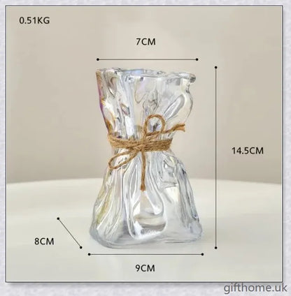 Premium glass vase with a mesmerising swirl pattern, perfect for displaying dried flower arrangements