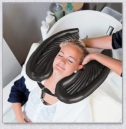 Portable Inflatable Hair Wash Tray - mobile hair shampoo and wash basin for easy, mess-free hair washing anywhere