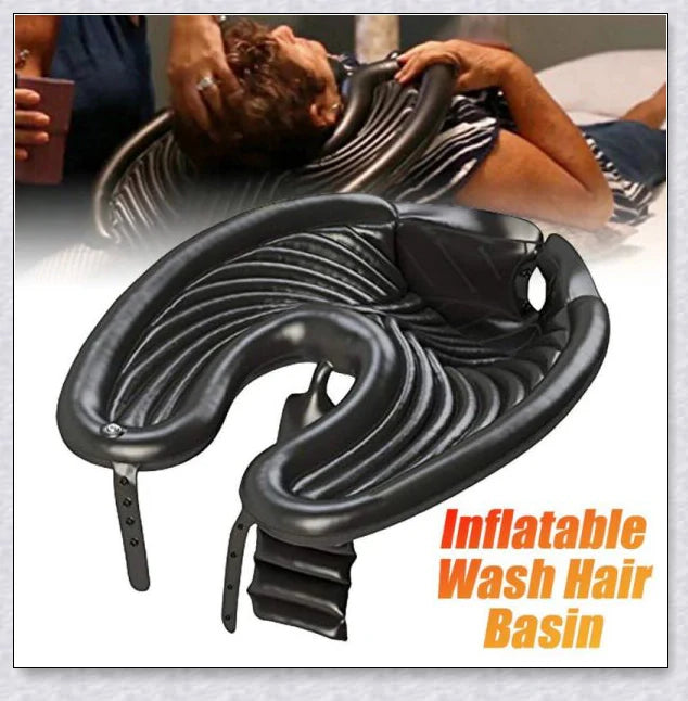 Portable Inflatable Hair Wash Tray - mobile hair shampoo and wash basin for easy, mess-free hair washing anywhere