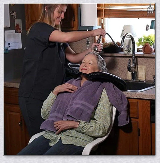Portable Inflatable Hair Wash Tray - mobile hair shampoo and wash basin for easy, mess-free hair washing anywhere