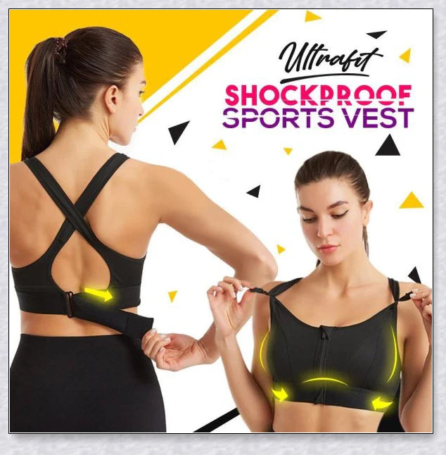 Ultrafit Shockproof Sports Vest - Premium activewear with breathable, shock-absorbing design for enhanced comfort and performance during physical activities.