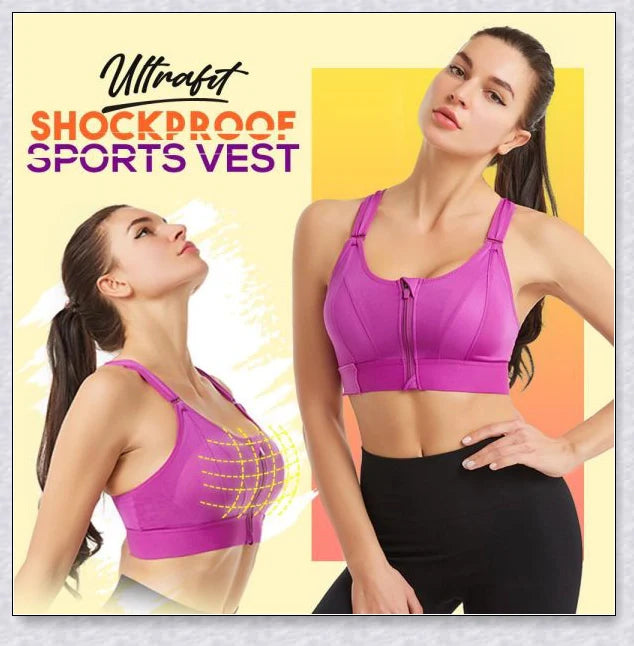 Ultrafit Shockproof Sports Vest - Premium activewear with breathable, shock-absorbing design for enhanced comfort and performance during physical activities.