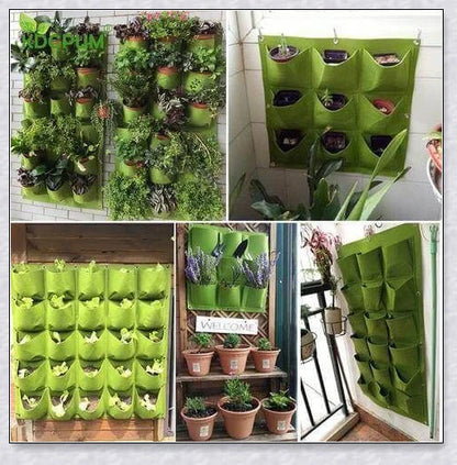 Vertical Garden Pocket Panels for growing herbs, flowers, and small vegetables on walls and fences