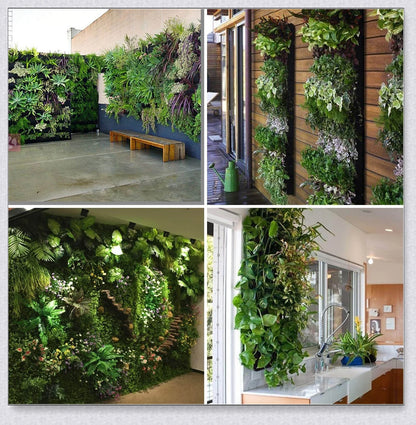 Vertical Garden Pocket Panels for growing herbs, flowers, and small vegetables on walls and fences
