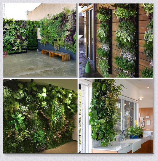 Vertical Garden Pocket Panels for growing herbs, flowers, and small vegetables on walls and fences
