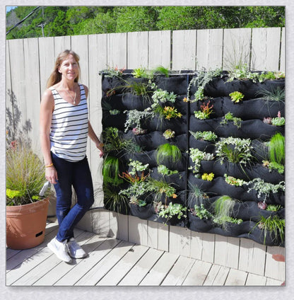 Vertical Garden Pocket Panels for growing herbs, flowers, and small vegetables on walls and fences