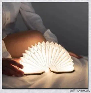 Accordion-style portable lamp with magnetic folding design and USB rechargeable features