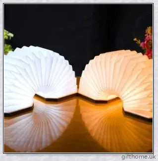 Accordion-style portable lamp with magnetic folding design and USB rechargeable features