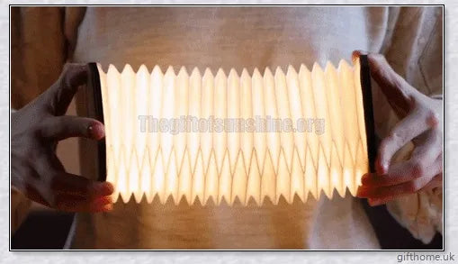 Accordion-style portable lamp with magnetic folding design and USB rechargeable features