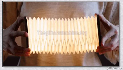 Accordion-style portable lamp with magnetic folding design and USB rechargeable features