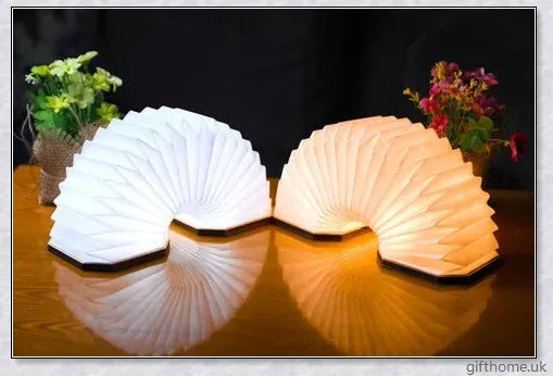 Accordion-style portable lamp with magnetic folding design and USB rechargeable features