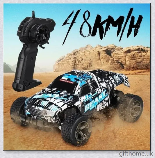 High-speed remote control car, featuring a powerful 2.4 GHz motor and reaching top speeds of 40 km/h