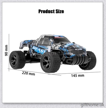 High-speed remote control car, featuring a powerful 2.4 GHz motor and reaching top speeds of 40 km/h