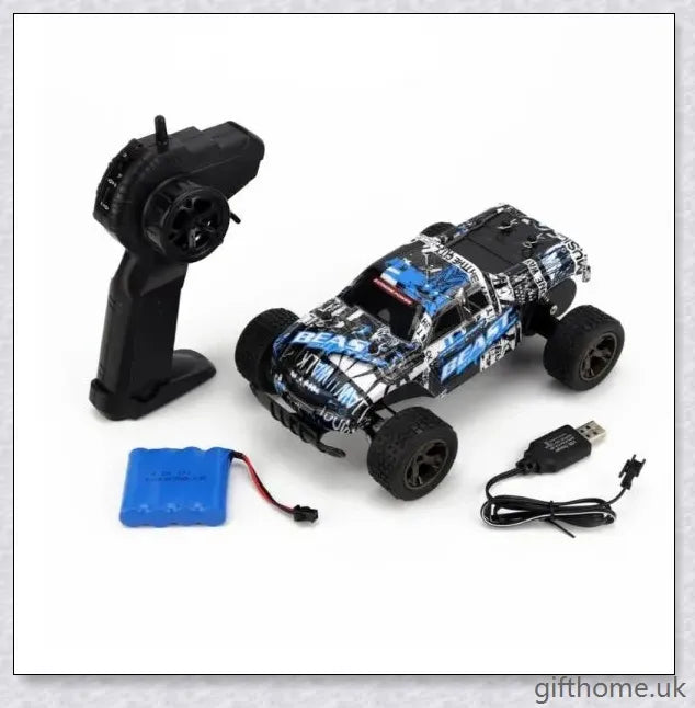 High-speed remote control car, featuring a powerful 2.4 GHz motor and reaching top speeds of 40 km/h