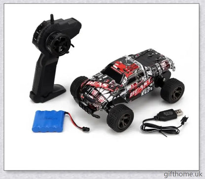 High-speed remote control car, featuring a powerful 2.4 GHz motor and reaching top speeds of 40 km/h