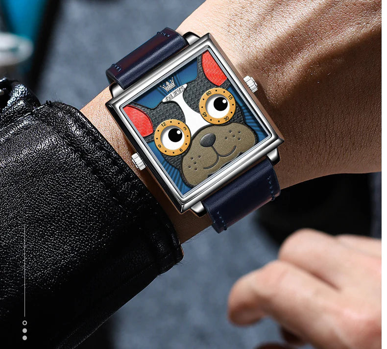 Trendha Fashion Trend Quartz Watch with a square-shaped case and yellow dial, a stylish accessory for men