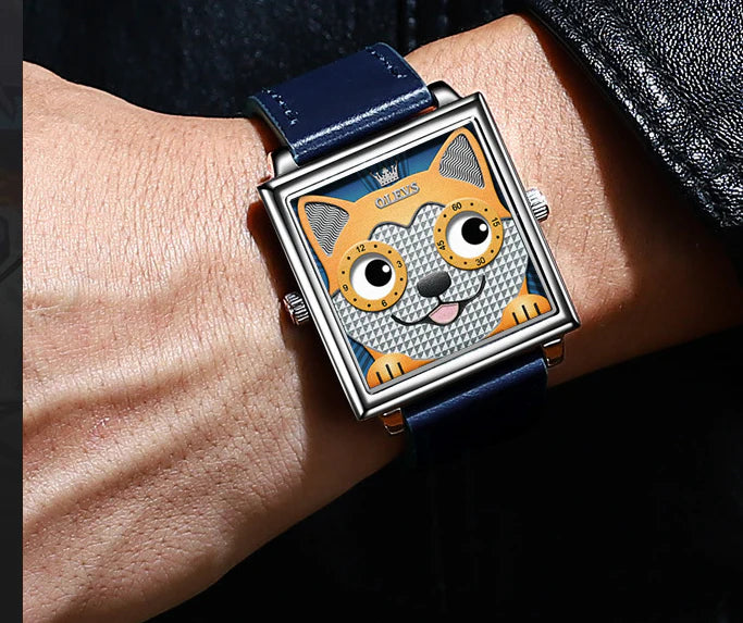 Trendha Fashion Trend Quartz Watch with a square-shaped case and yellow dial, a stylish accessory for men