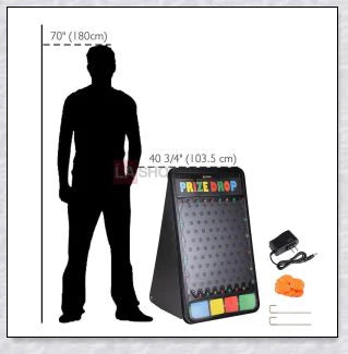 Winspin 25X41 LED Lighted Prize Drop Board Game with Customizable Prize Slots and Vibrant Multi-Colored LED Lights